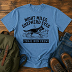 German Shepherd night miles trail running dog on a t-shirt design