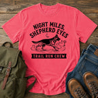 German Shepherd night miles trail running dog on a t-shirt design