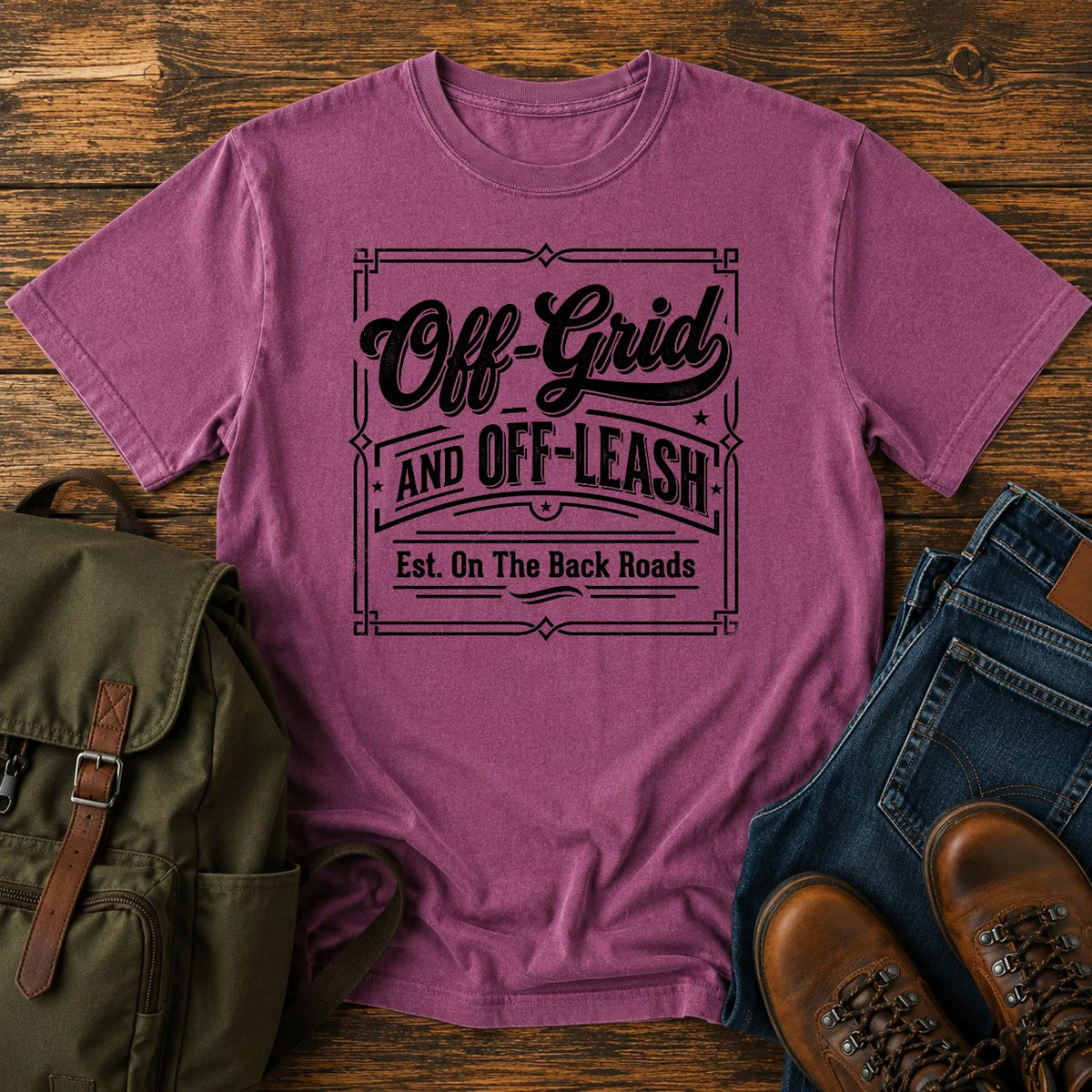 German Shepherd off-grid slogan t-shirt design