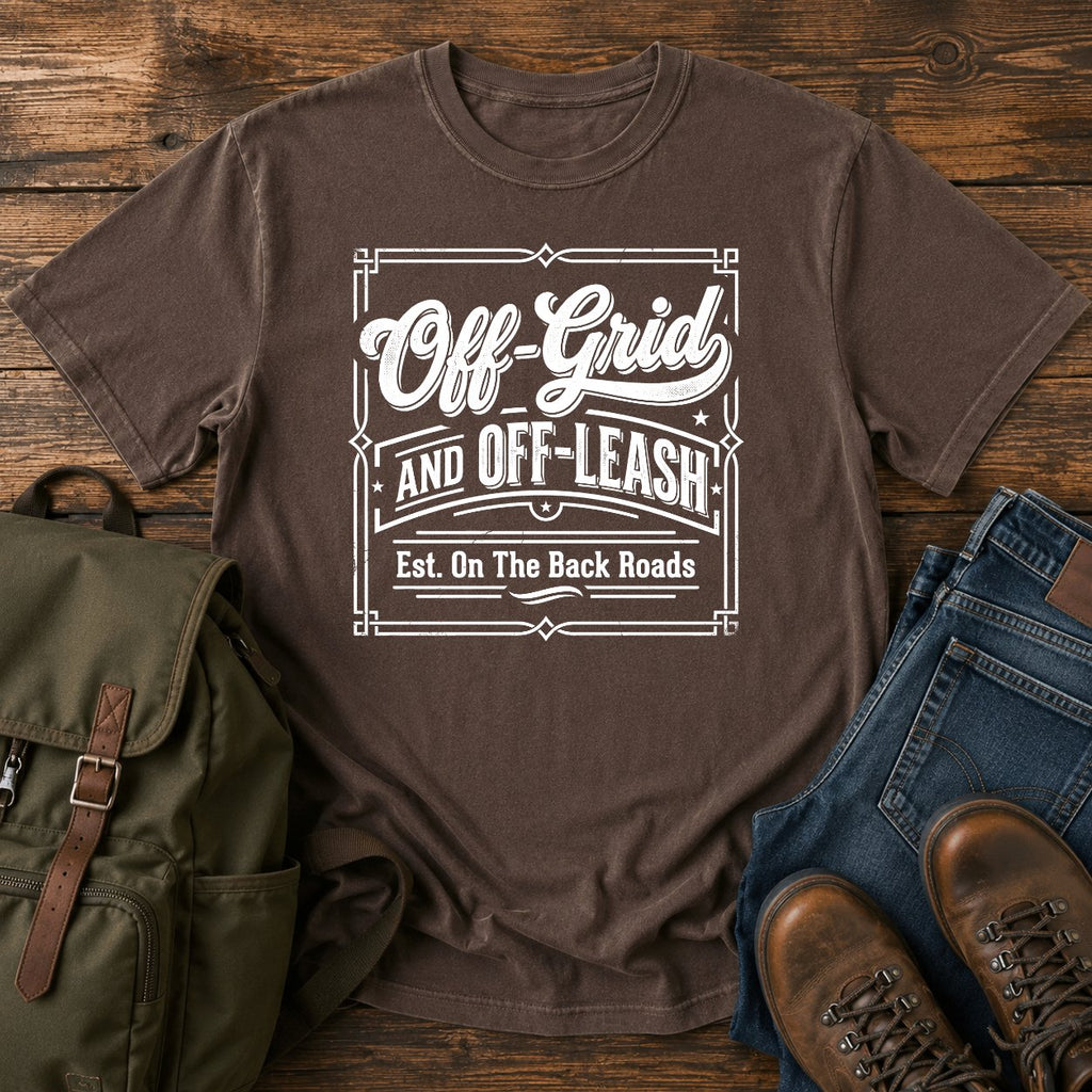 German Shepherd off-grid slogan t-shirt design