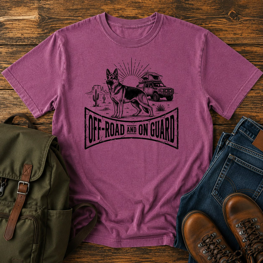 German Shepherd on guard slogan t-shirt design
