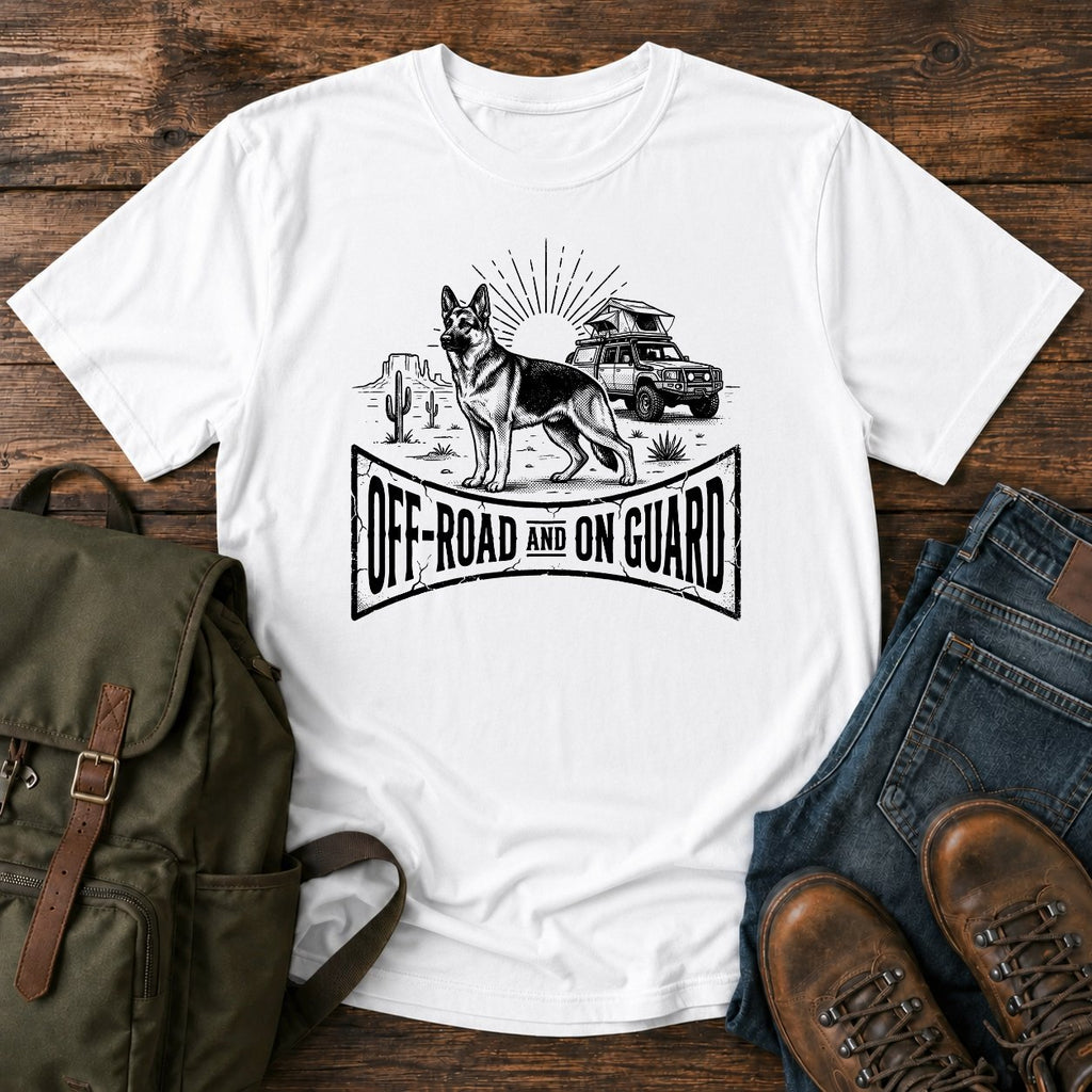 German Shepherd on guard slogan t-shirt design