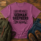 German Shepherd on patrol home guardian dog on a t-shirt design