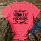 German Shepherd on patrol home guardian dog on a t-shirt design