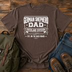 German Shepherd overland dad slogan t-shirt design