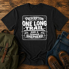 German Shepherd prescription trail t-shirt design with vintage medical typography