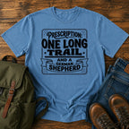 German Shepherd prescription trail t-shirt design with vintage medical typography