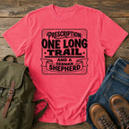 German Shepherd prescription trail t-shirt design with vintage medical typography