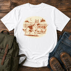 German Shepherd ranch work t-shirt design with herding scene and western styling