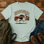German Shepherd ranch dog t-shirt design with cattle fence and western sunset