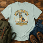 German Shepherd retired K9 t-shirt design with a proud good boy portrait