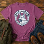 Sable German Shepherd pride t-shirt design with shepherd head badge artwork