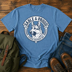 Sable German Shepherd pride t-shirt design with shepherd head badge artwork