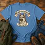 Funny German Shepherd sass t-shirt design with a grumbling dog portrait