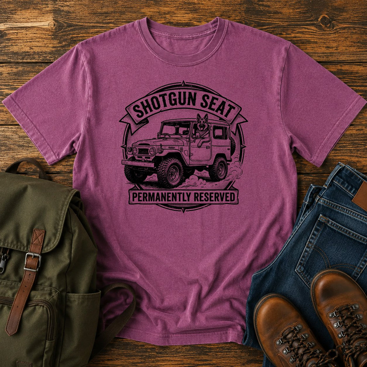 German Shepherd shotgun slogan t-shirt design