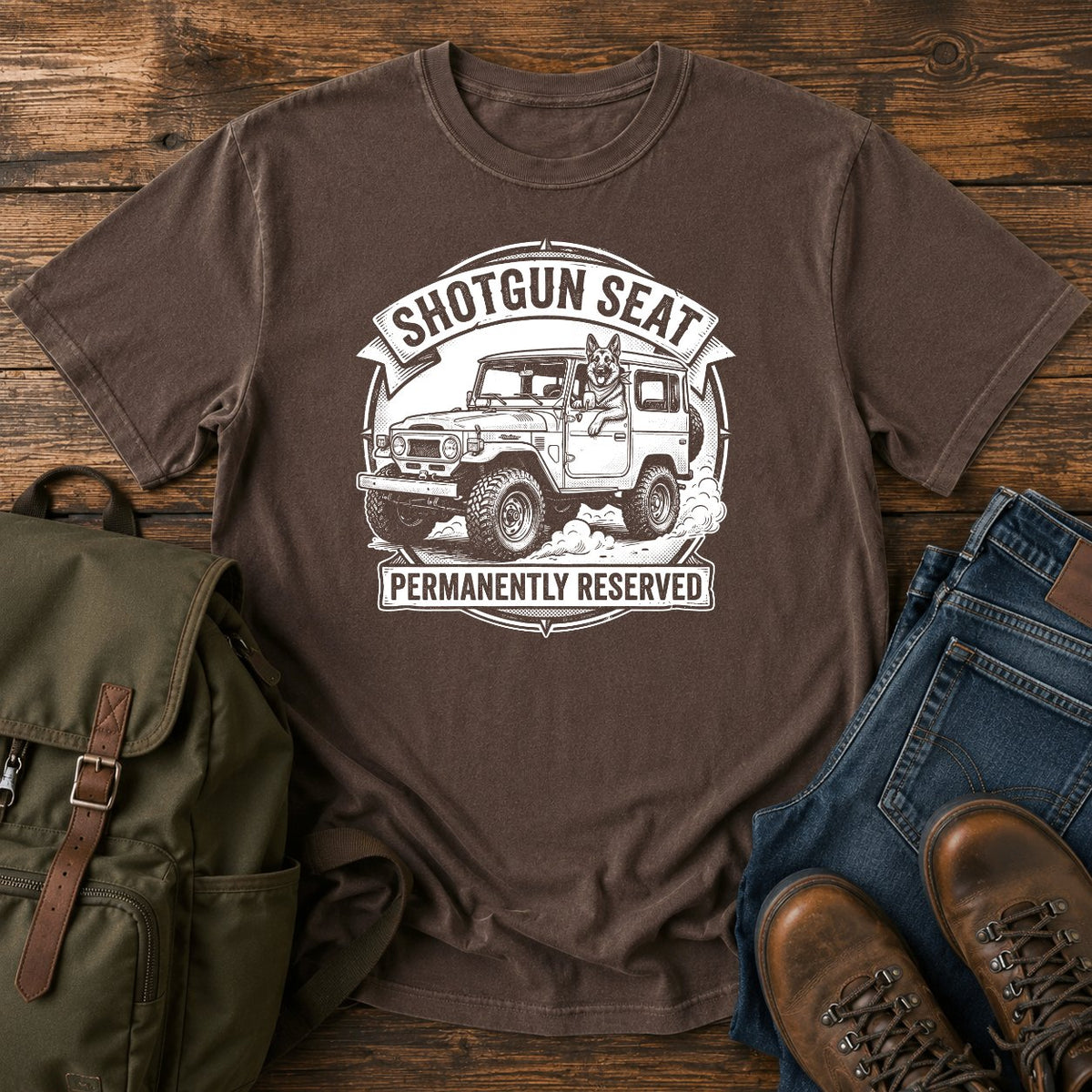 German Shepherd shotgun slogan t-shirt design