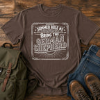 German Shepherd summer rule funny text t-shirt in vintage adventure lettering style