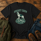 German Shepherd summit crew climbing dog on a t-shirt design