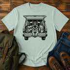 German Shepherd tailgate overlanding scene t-shirt design