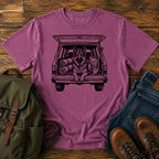 German Shepherd tailgate overlanding scene t-shirt design
