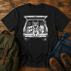 German Shepherd tailgate overlanding scene t-shirt design