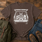 German Shepherd tailgate overlanding scene t-shirt design