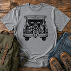 German Shepherd tailgate overlanding scene t-shirt design