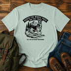 German Shepherd pack herder trail scene t-shirt design — "Keeps The Whole Pack On The Trail"