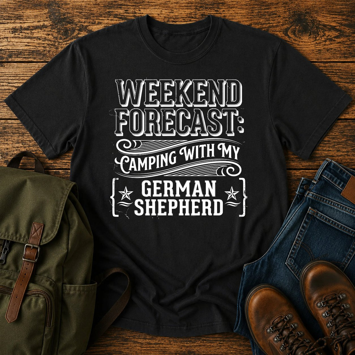 German Shepherd weekend slogan t-shirt design
