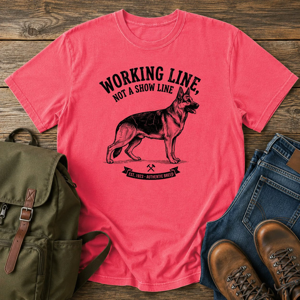 German Shepherd working line typography t-shirt design — "Working Line, Not A Show Line"